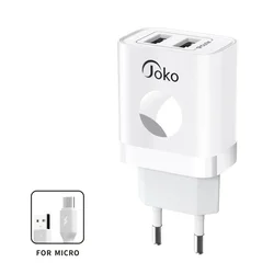 Kućni punjač KONFULON JK72/ 2xUSB/ 2.4A/12W/ sa micro USB kablom beli