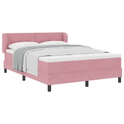 vidaXL vidaXL Box Spring Postelja z Blazino Roza 140x200 cm Žamet, (22051137)
