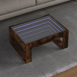 Stolić s beskonačnim LED svjetlima boja hrasta 70x53x30 cm