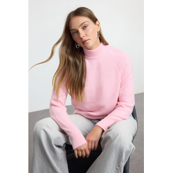 Trendyol Pink Wool High Collar Knitwear Sweater