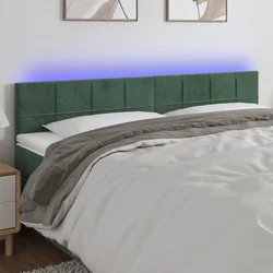 LED uzglavlje tamnozeleno 160x5x78/88 cm baršunasto