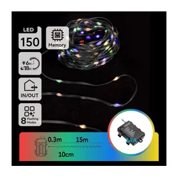 Aigostar -LED spoljni svetlosni lanac 150xLED/8 funkcija 3xAA 15,3m IP44 višebojni