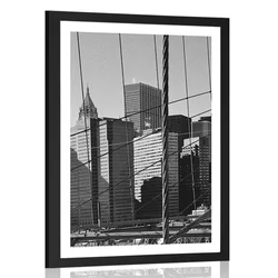 Plakat s paspartujem Manhattan v črnobeli varianti - 40x60 white