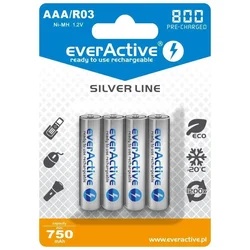 everActive Baterije AAA/R03 everActive Silver Line 800 mAh, 4 kosi