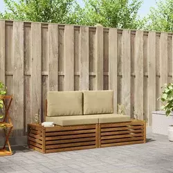 Set vanjskih sofa s jastukom 2 Komad Prirodna i bež