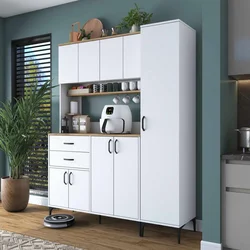 Hanah Home JE263 višenamenski ormarić 160 × 204,2 × 45 cm, bela/orah