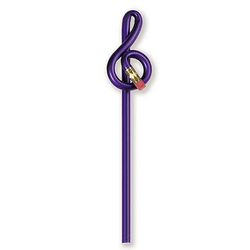 Svinčnik z radirko - violinski ključ - vijolčna