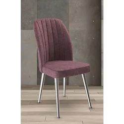 Hanah Home set trpezarijskih stolica Platinum 2 kom, puder roze tkanina Jerry, hromirane metalne noge