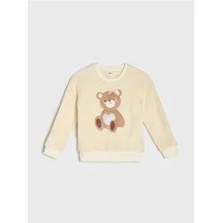 Sinsay - Čupavi crewneck duks sa motivom mede - krem