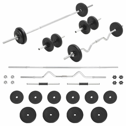 vidaXL Set dvoručnih i jednoručnih utega 30 kg