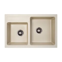 Metalac X Granit Quadro PLUS 2D Usadna kvarcna sudopera, Šampanj, fi 90 sa sifonom, 780X500 mm