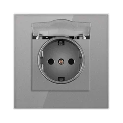 SmartHome Utičnica sa poklopcem, Vodootporna, 16A, Siva
