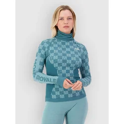 Mons Royale Ascender Merino Mock Neck Base Layer Top jasper