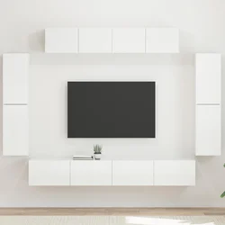 TV ormar 8 pcs Visoki sjaj bijela