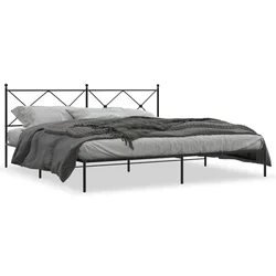Vidaxl Kovinski posteljni okvir z vzglavjem črn 193x203 cm