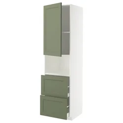 METOD / MAXIMERA Vis.elem.mikrotal. s vratima/2fioke, bela/Axstad sivozelena, 60x60x220 cm
