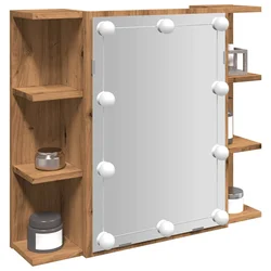 Ormar s ogledalom i LED-om Artisan hrast 70x16,5x60 cm