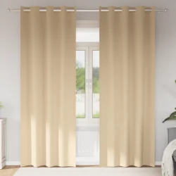 Zavjese za blackout s prstenovima 2 pcs Krema 260 x 140 cm
