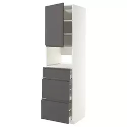 METOD / MAXIMERA Visoki element za ugradne uređaje, bela/Voxtorp tamnosiva, 60x60x220 cm