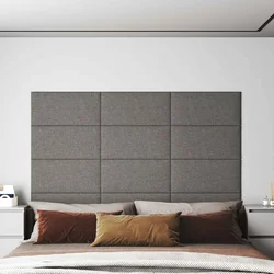 Zidna uzglavlja 12 pcs Svijetlo siva 60 x 30 cm tkanina
