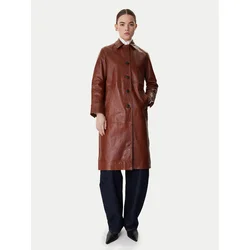 MAX&Co. Usnjeni plašč Doppia 2616471021200 Rjava Regular Fit