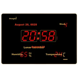 HoTai LED zidni sat, 39x58cm, Crni