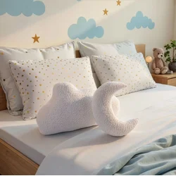 Aberto Design Set dekorativnih jastuka Cloud & Moon, 29x10 cm i 47x27 cm, Beli