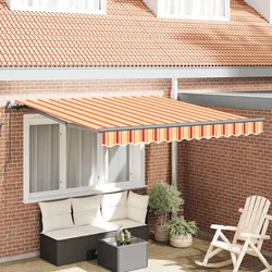 Skrovita tenda Žuta i narančasta 350 x 250 cm Poliester i čelik