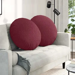Jastučići za sjedenje 2 pcs Vinska crvena O80 x 29 cm tkanina