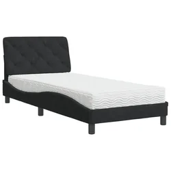 Vidaxl Postelja z vzmetnico črna 90x190 cm žamet