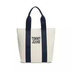 Tommy Jeans Nakupovalna torba Varsity ecru/mornarska