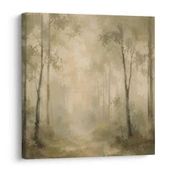 Slika zasanjan gozd v svetlobi megle - 30x30