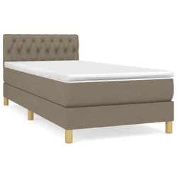 Vidaxl Box spring postelja z vzmetnico taupe 90x200 cm blago