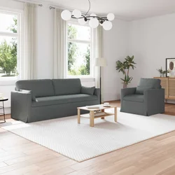 vidaXL Kavč 2 pcs Temno siva Kovina