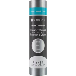 Silhouette Smooth Heat Transfer - 22,9 cm x 0,9 m - Metallic Silver