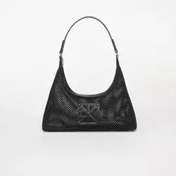 Ročna torba Calvin Klein Emblem Mesh Shoulder Bag LV04F3381G Črna