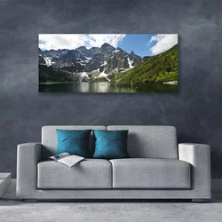 tulup.si Slika na platnu Lake forest mountain landscape 140x70 cm