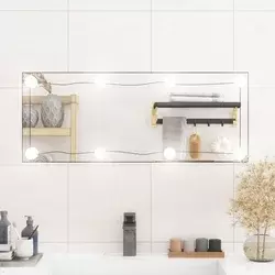 Zidno ogledalo s LED svjetlima 30 x 80 cm stakleno pravokutno