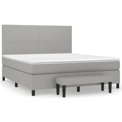Krevet box spring s madracem svjetlozeleni 160x200 cm tkanina