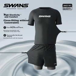 Swans Muški dvodelni kupaći kostim, Crni