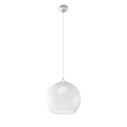Sollux SL.0248 - Luster na sajli BALL 1xE27/15W/230V prečnik 30 cm proziran/sjajni hrom