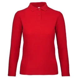 MAJICA DUGI RUKAVI POLO B&C ID.001 LSL/WOMEN 180G CRVENA 2XL