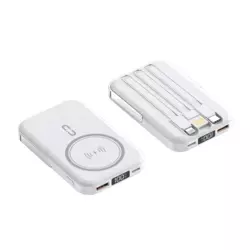 Power Bank MagSafe sa drzacem za telefon 5000 mAh beli