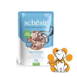Schesir Cat Pouch Tuna & Seabass in Jelly 85g, Fileti Tune i Brancina u Želeu