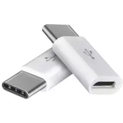 Adapter micro USB-B/USB-C, 2.0, bela, 2 kos