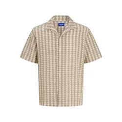 JACK & JONES Srajca JORSUMMER LUKE pesek/svetlo rjava