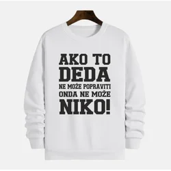 MAFIMI Muški Duks Ako to deda ne može popraviti onda ne može niko!, Beli