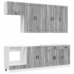 Kuhinjska jedinica PORTO 8 pcs Siva Sonoma Konstruirano drvo