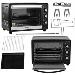 Električni štedilnik z ražnjem in žarom 45L 2000W 65-230°C Kraft&Dele