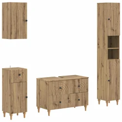 vidaXL Set kopalniških omaric, 4 kosi ALKMAAR Artisan hrast
